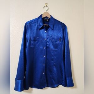 Versace Blue Button Down Shirt